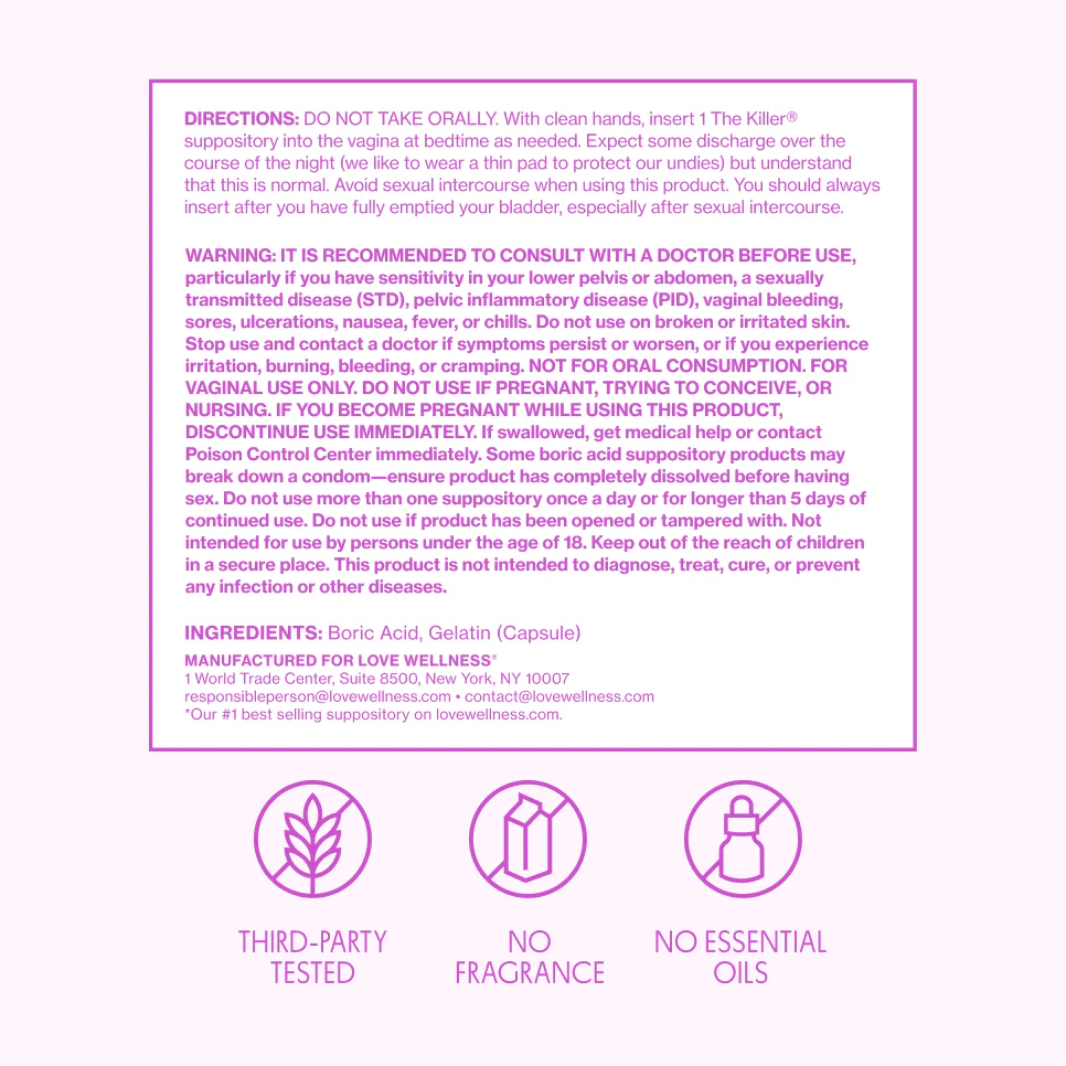 The Killer® Boric Acid Suppositories - Image 5